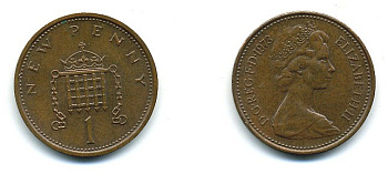 Великобритания 1 пенни 1973 Елизавета II (1952-2022) КМ 915, Spink B1 бронза 4110-746