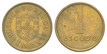 Португалия 1 эскудо 1981 KM 614 никель латунь 4627-917