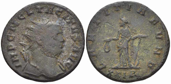 Римская Империя аврелианиан 276 Тацит LAETITIA FVND Рим Very fine RIC 89 бронза 1073-16-91
