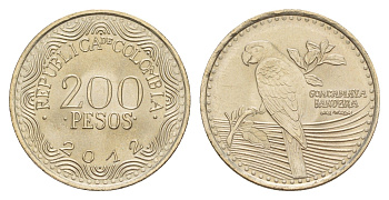 Колумбия 200 песо 2012 KM 297 медь цинк никель UNC 4649-811