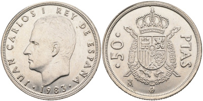 Испания 50 песет 1983 Хуан Карлос I (1975-2001) KM 825 медно-никель 4572-544
