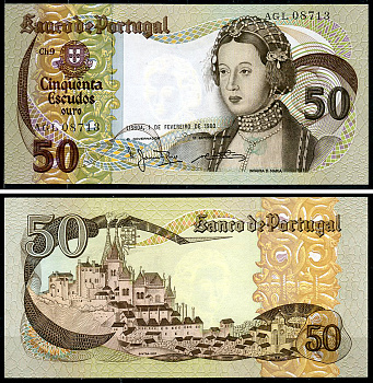 Португалия 50 эскудо 1980 Инфанта донна Мария, Синтра Pick 174 b (5)  бумага  UNC (пресс) 6294-72-4-2