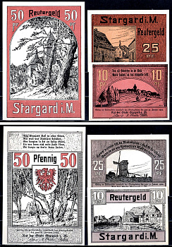 Старгард (Мекленбург-Стрелиц) лот из 3 нотгельдов 1922 Mehl Grabowski 1253.1 бумага UNC (пресс) 7556-56-2-1