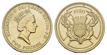 Великобритания 2 фунта 1986 Елизавета II (1952-2022), XIII Игры Британского Содружества KM 947, Spink 4311 (K1) никель латунь UNC 3999-414