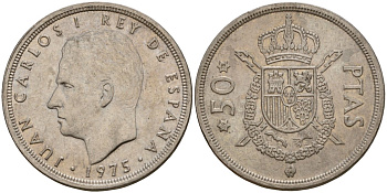 Испания 50 песет 1975 (78) Хуан Карлос I (1975-2014) KM 809 медно-никель 4599-121