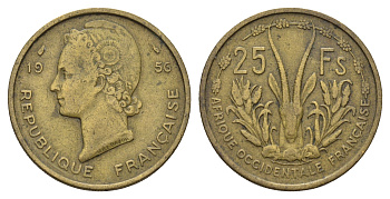 Французская Западная Африка 25 франков 1956 KM 7 медь алюминий 4678-1042