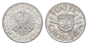 Австрия 50 грошей 1946 KM 2870 алюминий 4669-1237