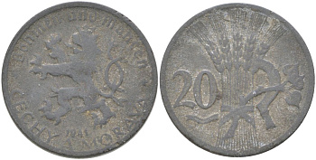 Богемия и Моравия 20 геллеров 1941 KM 2 цинк 4613-1055