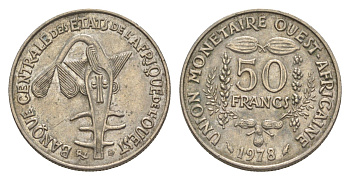 Западная Африка (BCEAO) 50 франков 1978 Центральный банк государств Западной Африки KM 6 медно-никель 4643-755