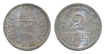 Венгрия 2 филлера 1944 BP KM 519 цинк 4665-616
