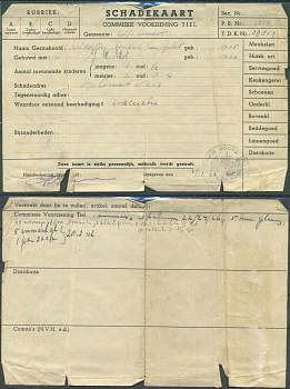 Нидерланды документация, карта повреждений. Комитет по обеспечению Тила бумага 6285-8-3-1