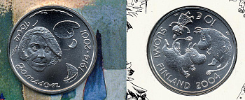 Финляндия 10 евро 2004 Туве Янссон, сказки, Муми-тролли, буклет KM 116 серебро UNC 1-6-1-13
