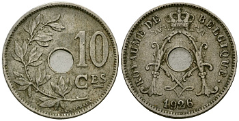 Бельгия 10 сантимов 1926 Belgique KM 85 медно-никель 4172-956