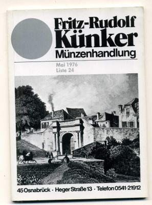ФРИТЦ-РУДОЛЬФ КЮНКЕР КАТАЛОГ ФИКСИРОВАННЫХ ПРОДАЖ (LAGERKATALOG) 1976 МАЙ, № 24 00-01-01-20