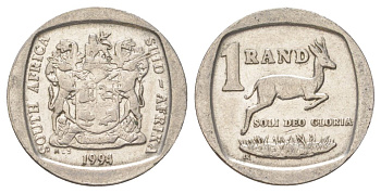 ЮАР 1 ранд 1994 KM 138 медь плакированная никелем 4627-264
