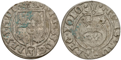 Польша 3 полкера (3 полторака - 1 крейцер) 1624 Сигизмунд III Ваза (1587-1632) Gorecki B.24, KM 41 серебро 4158-966