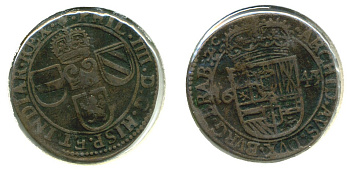 ИСПАНСКИЕ НИДЕРЛАНДЫ ФЛАНДЕРС 1 ЛИАРД 1643 KM 36 медь 503-314