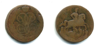 РОССИЯ 1 КОПЕЙКА 1760 медь 61-843