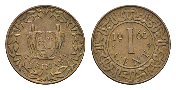 Суринам 1 цент 1966 KM 11 бронза 4697-742