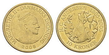 Дания 10 крон 2006 Сказка - Снежная королева KM 914 алюминиевая бронза 119-1116