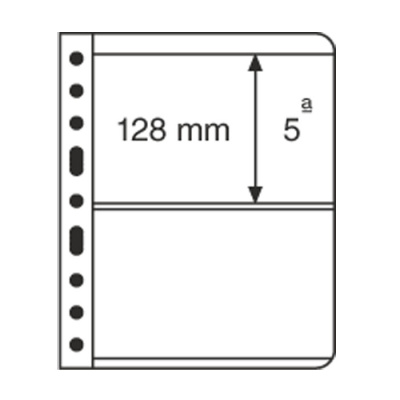 Лист в альбом 'Vario' для 2 бон (S), черный. Leuchtturm. 311049