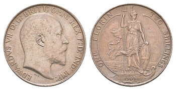 Великобритания 2 шиллинга (флорин) 1903 Эдуард VII (1901-1910) KM 801, Spink 3981 серебро 00-822-90