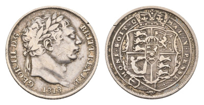 Великобритания 6 пенсов 1818 Георг III (1760-1820) KM 665, Spink 3791 серебро 603-1511